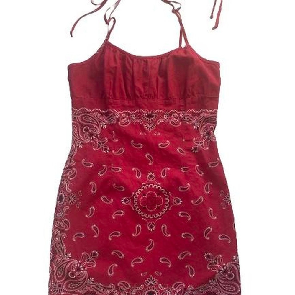 WANTED red bandeau design dress